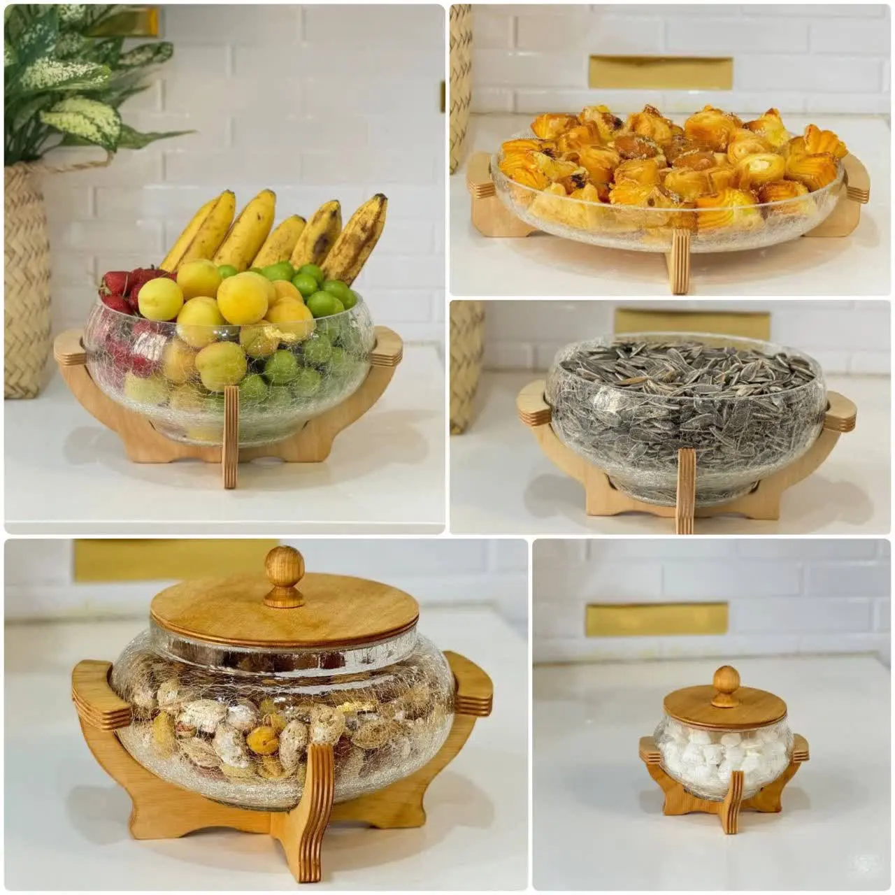 💥ست پذیرایی آبگز پایه چوبی💥