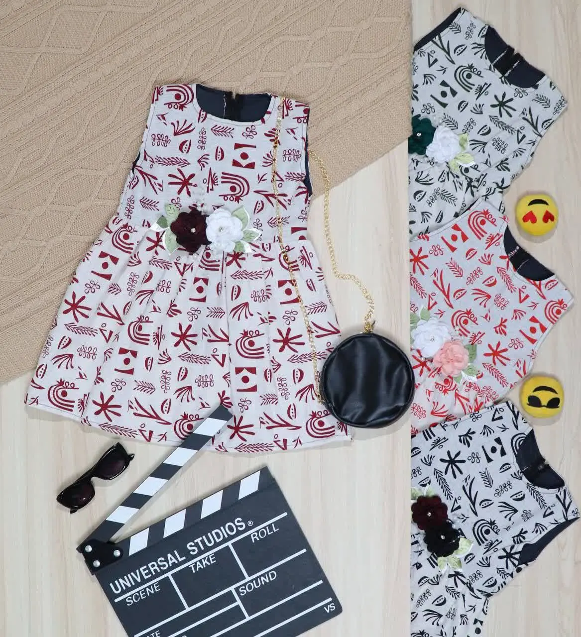 👫سارافون لینن طرح دار کیف چرم👫
