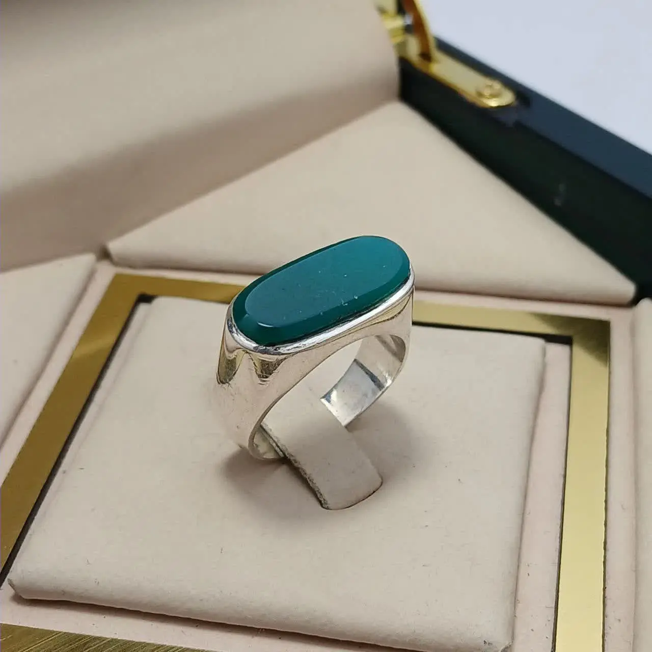 💎انگشتر عقیق سبز اصلی