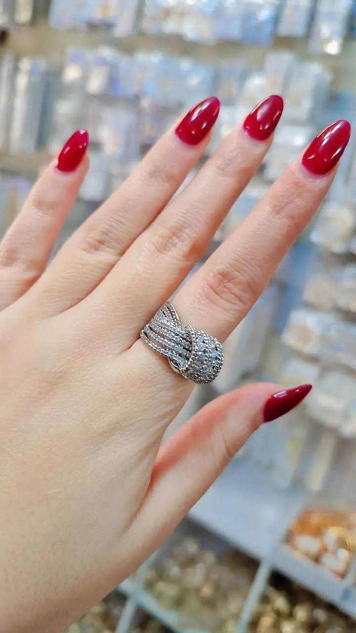 انگشتر گره مجلسی نگین دار م...