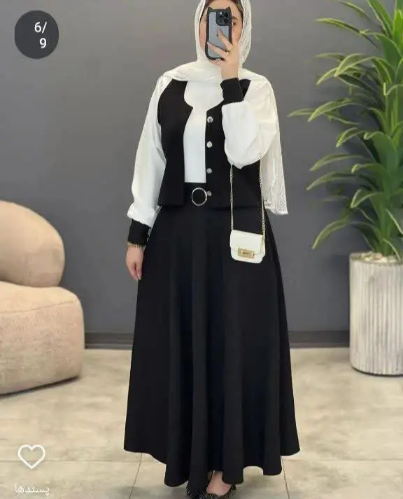 👚 نام: ست سه تیکه شومیزجلیقه دامن ثنا
