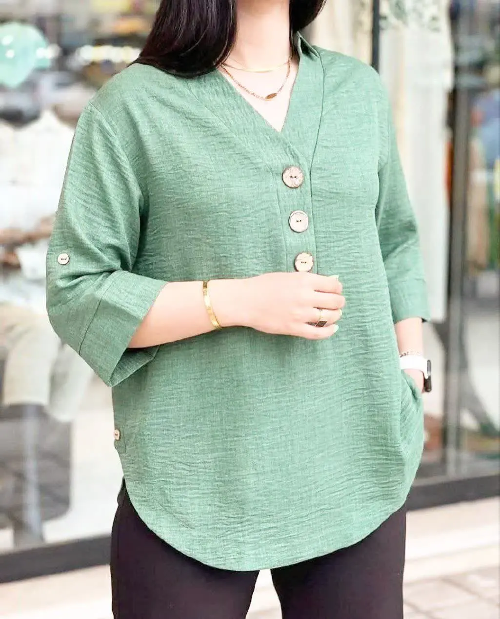 نام: مانتو شانتون بغل دکمه
