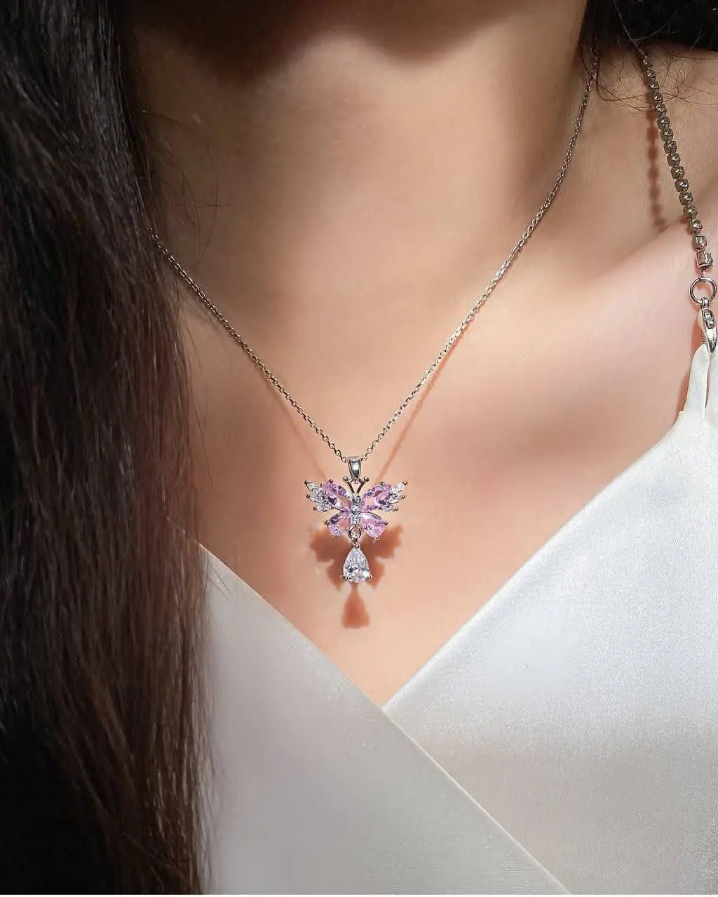 گردنبند سوارسکی فووول استیل✨💥