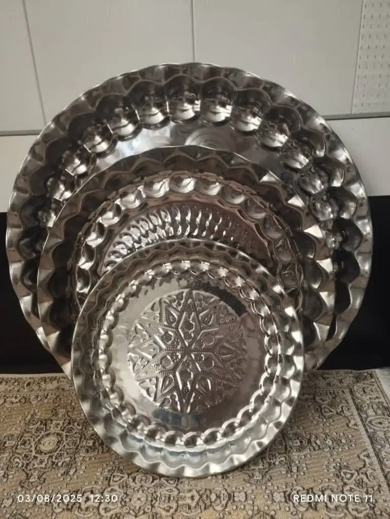 شارژ ست استیل نقش دار لبه کنگره دار
