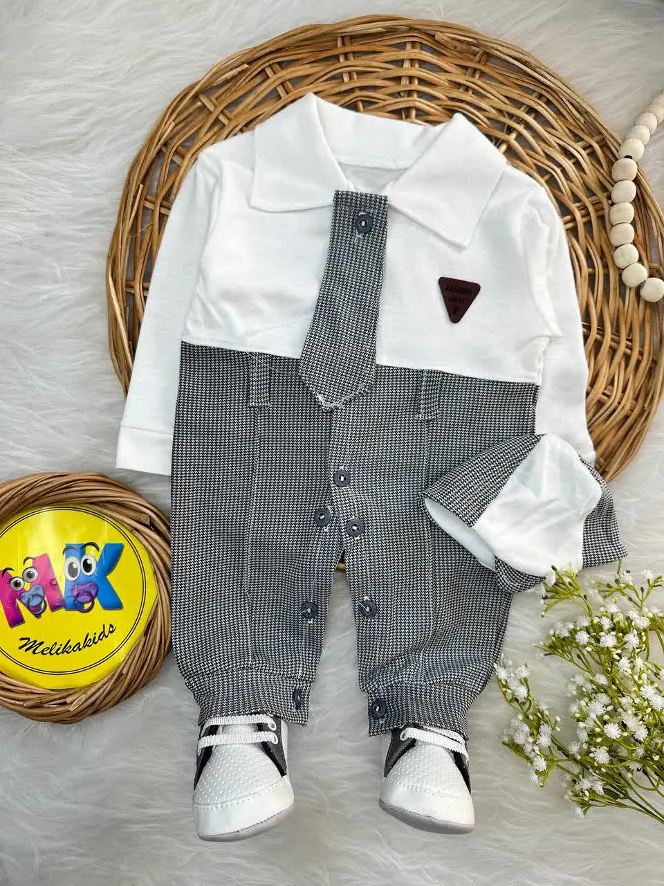 سرهمی کراواتی یقه مردانه نوزادی و کودک کد ۱۱۲۱۰۰ 
