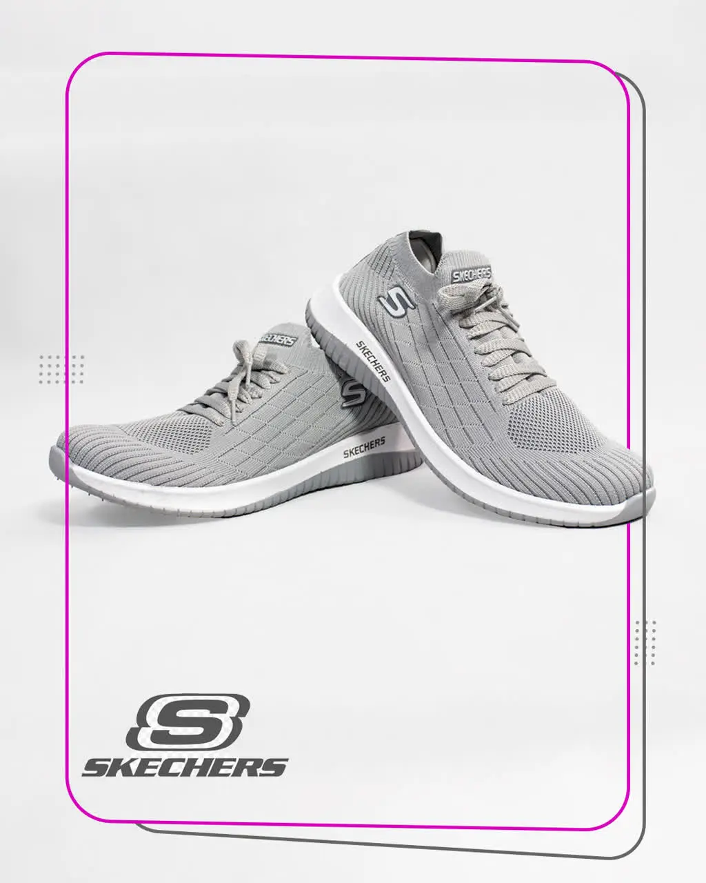 🔸 کفش اسپرت زنانه طوسی روشن Skechers مدل ۱۶۲۴
