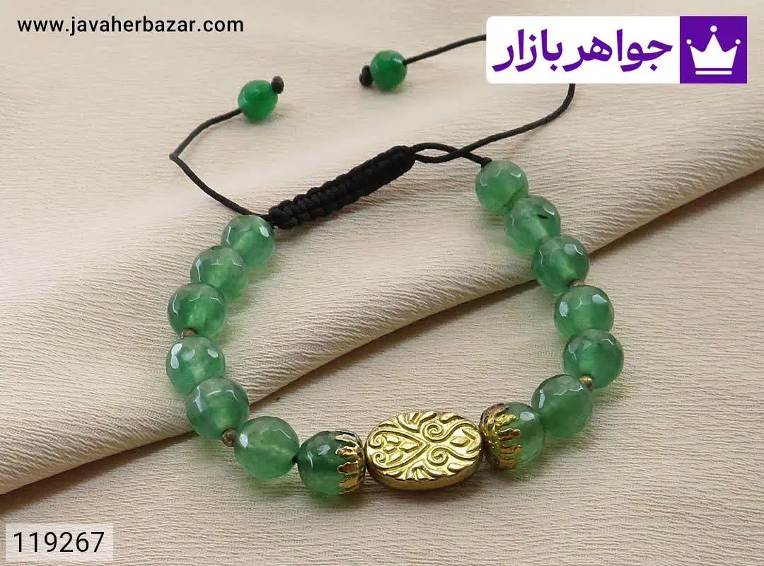 دستبند سنگی جید خوشرنگ زنانه - کد ۱۱۹۲۶۷
