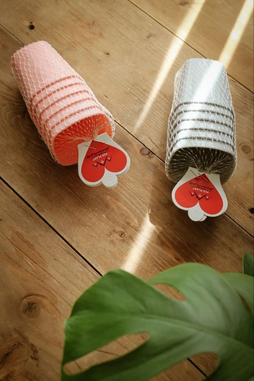 لیوان ۶ تایی رنگی توری دار
