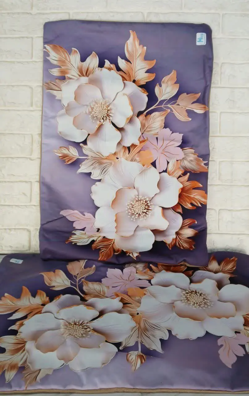 #روبالشتی بنفش طرح گل🍓
