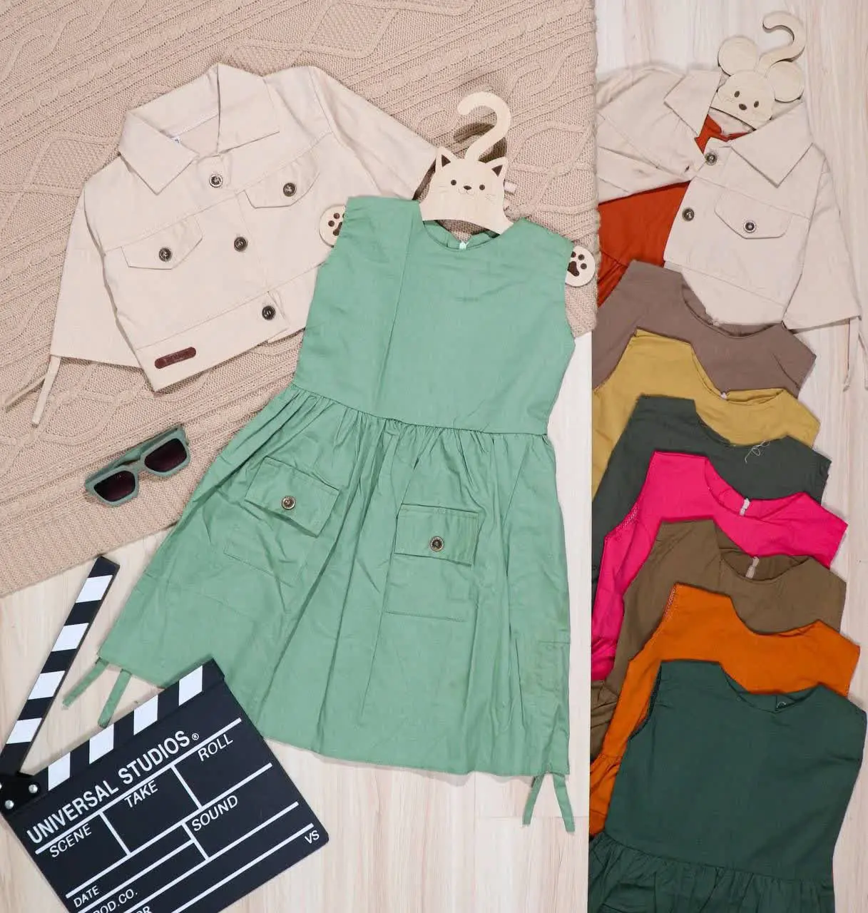 👫کت و سارافون کتان (کوتاه) ساده👫
