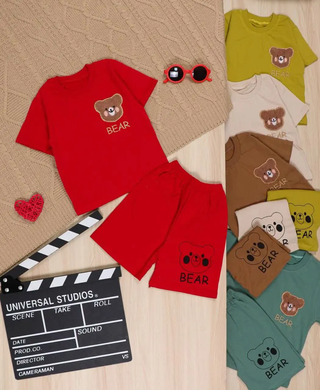 👫تیشرت و شلوارک گلدوزی خرس BEAR👫
