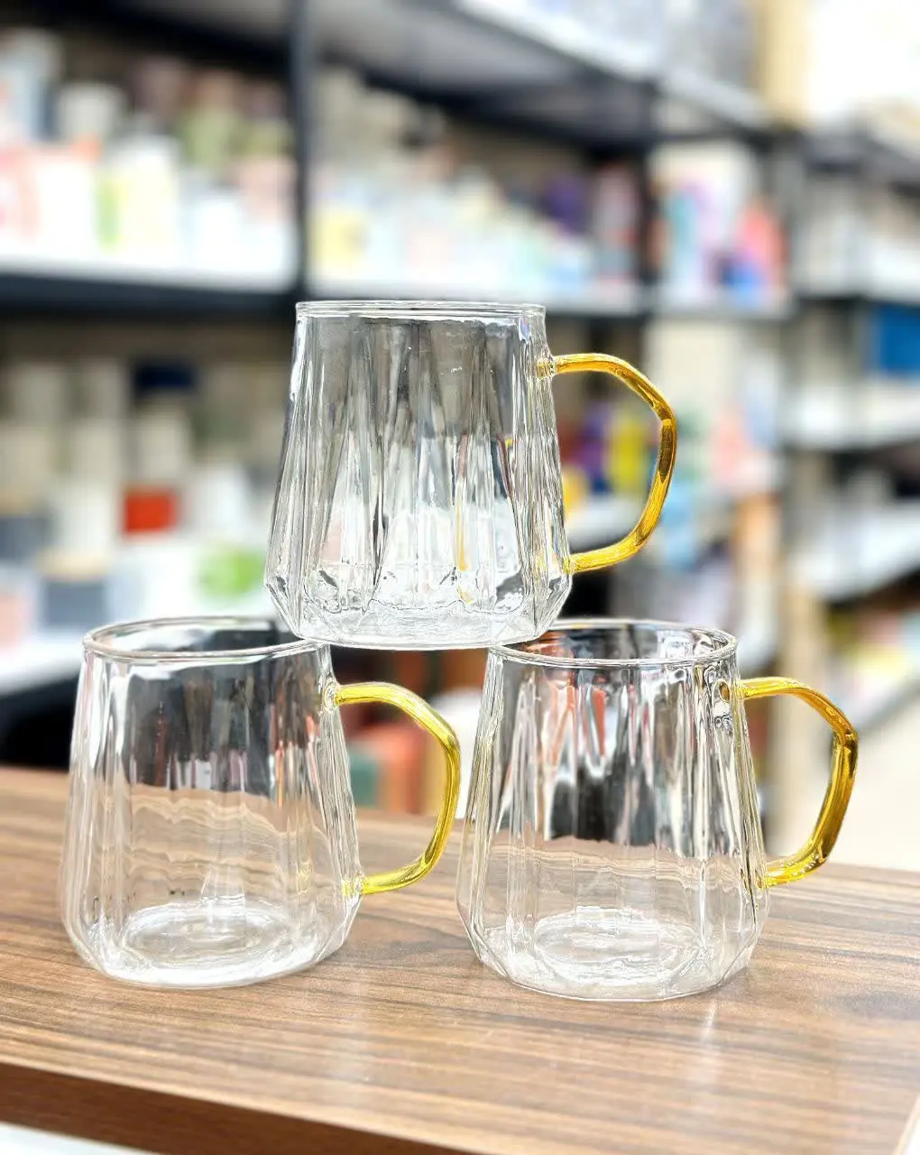 💥لیوان پیرکس دسته طلایی دیا...