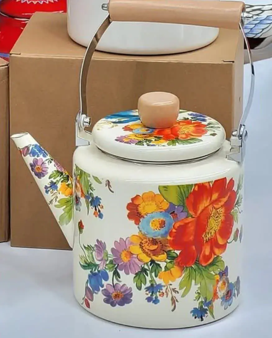 کتری تک لعابی دسته بامبو