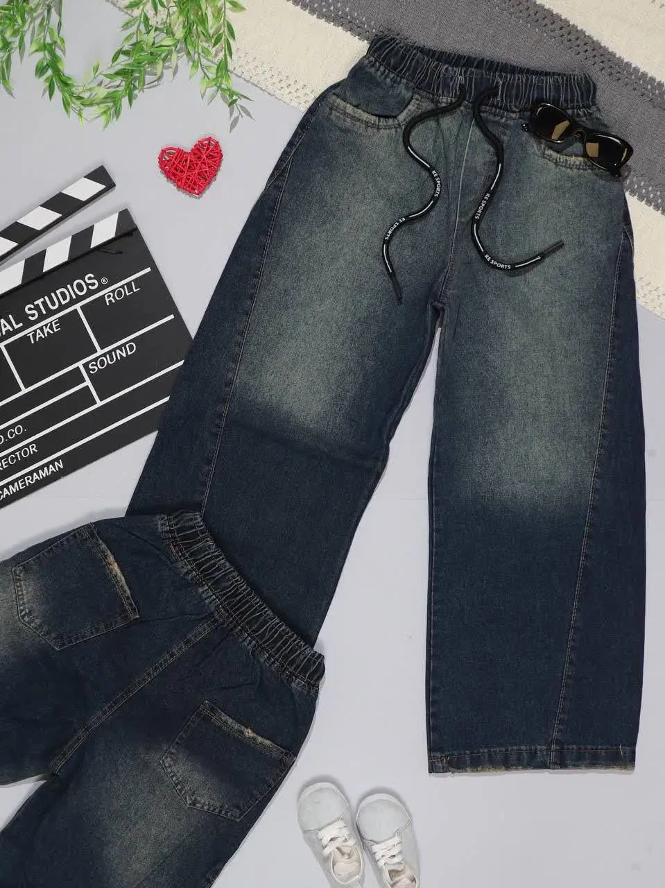 👫شلوار جین دخترانه فول بگ (...