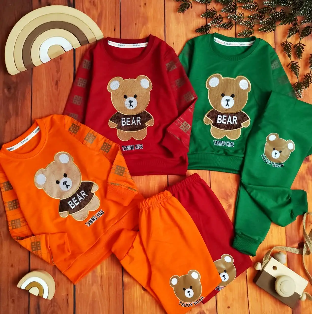 😍ست بلوز و شلوار خرس گلدوزی...