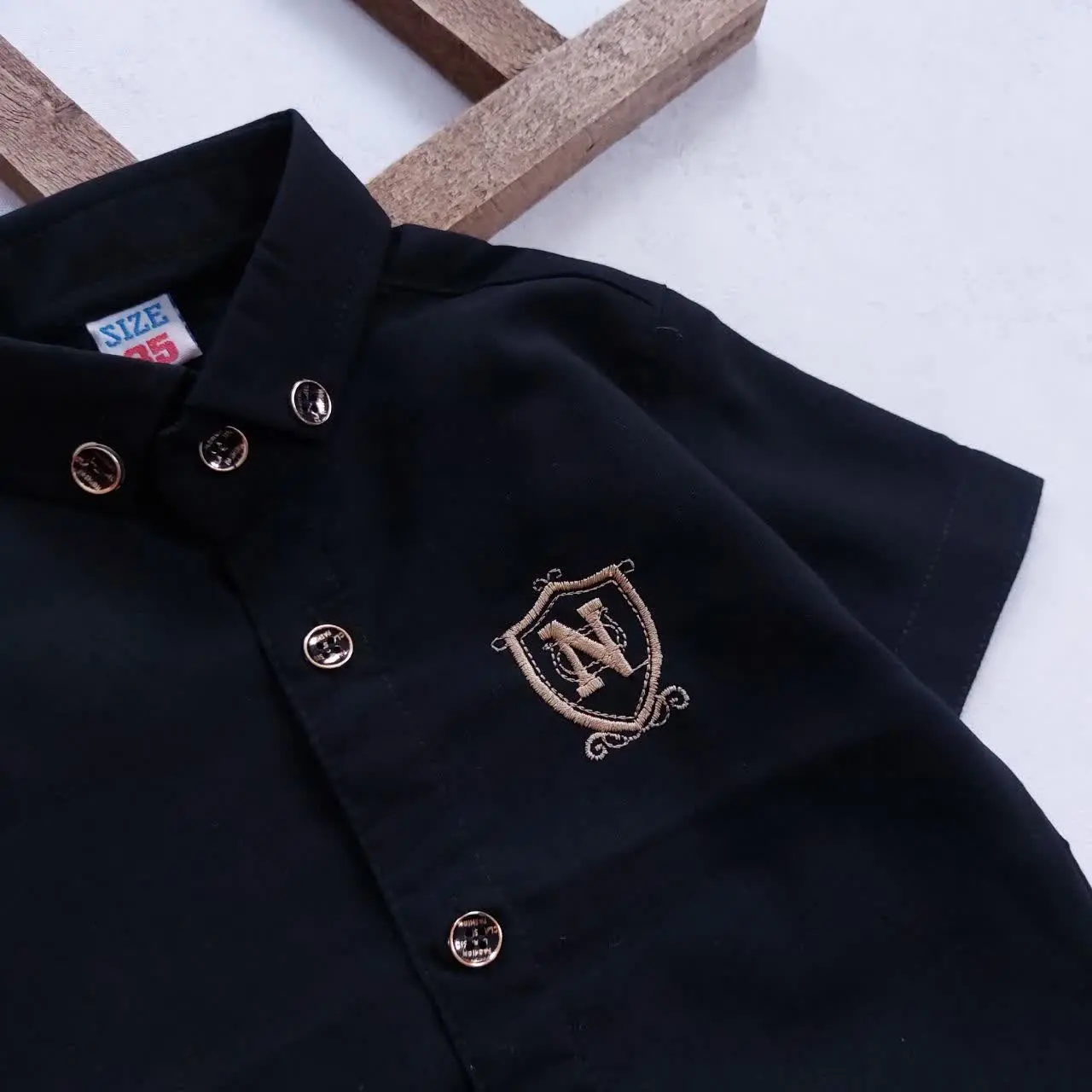 پیراهن پسرانه مشکی آستین کوتاه
