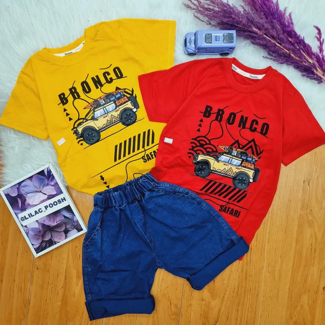 تیشرت پنبه سوپر و شلوارک جین با کیفیت عالی🍃🍃
