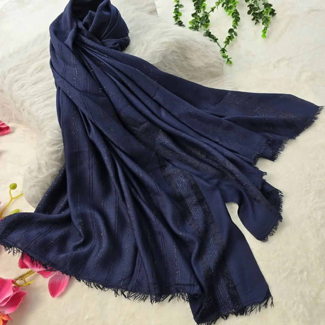 شال نخی لمه دار