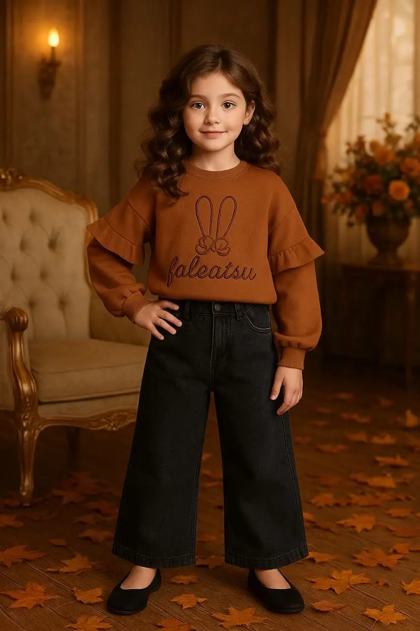 🎄بلوز شلوار لی شافل بگ خرگوش⭐️