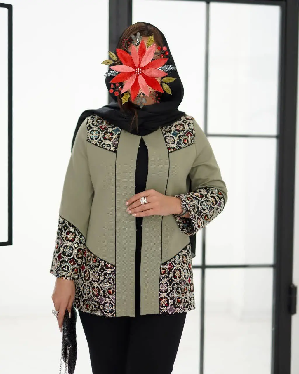 👗 کت یقه گرد مدل آوین
