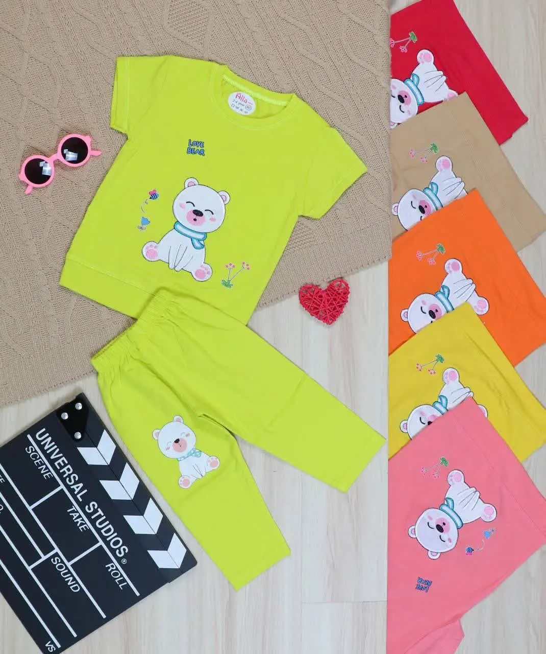 👫تیشرت و ساپورت گلدوزی خرس نشسته👫
