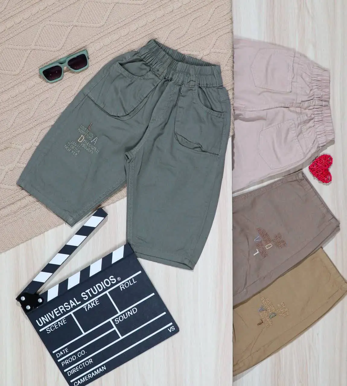 👫شلوارک کتان گلدوزی LAD👫
