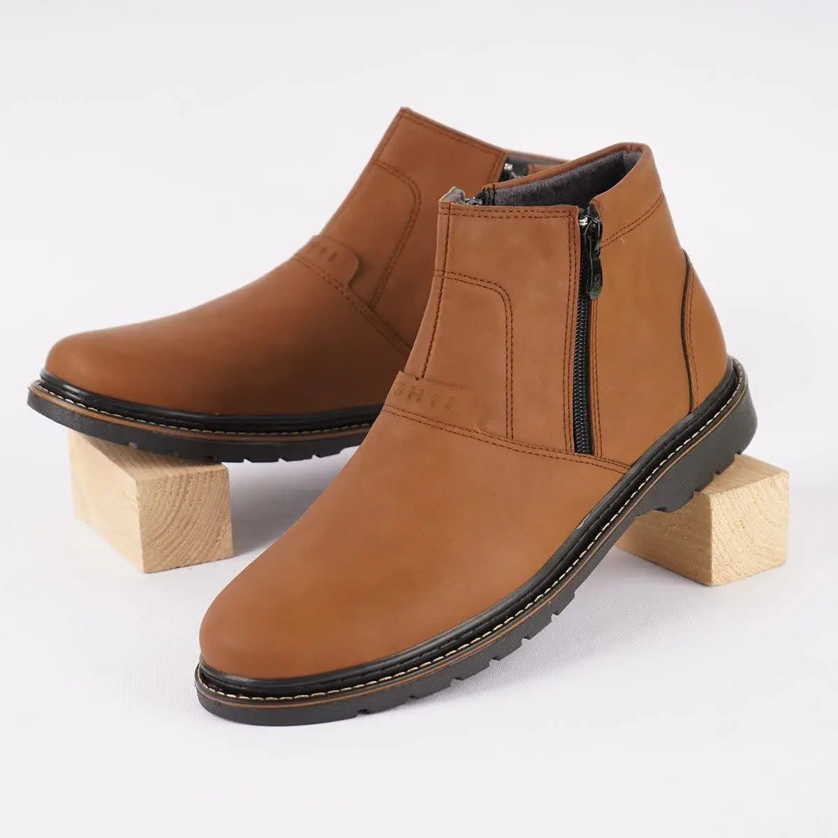 🏆نیم بوت قهوه‌ای مردانه مدل Farzam
