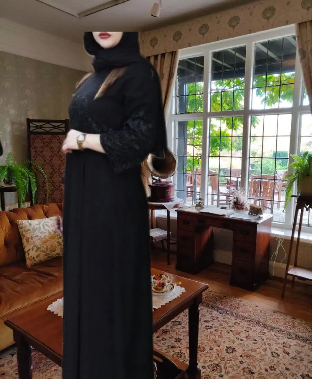 🔶ماکسی مانتویی عیدانه مدل #سرمه 
