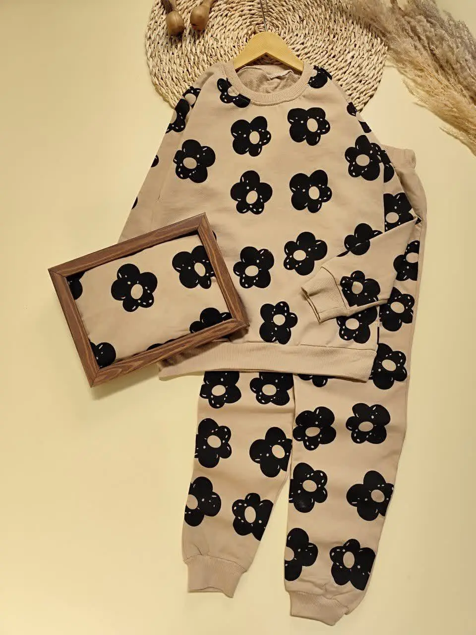 بلوز شلوار گل مشکی 
