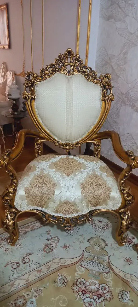 مبل استیل ۷نفره ورق طلا پتینه و 
