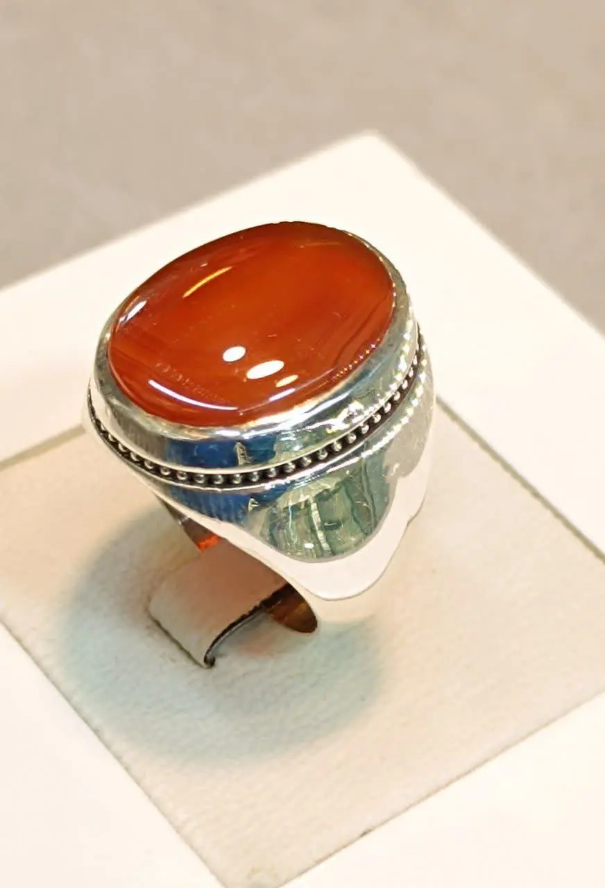 🔶انگشتر نقره طرح فیلی عقیق...