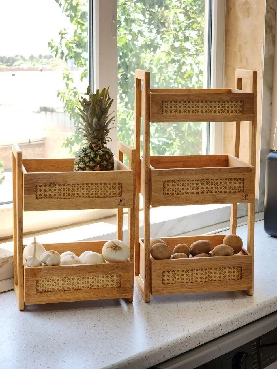 سبد جا پیازی ۳ طبقه حصیری