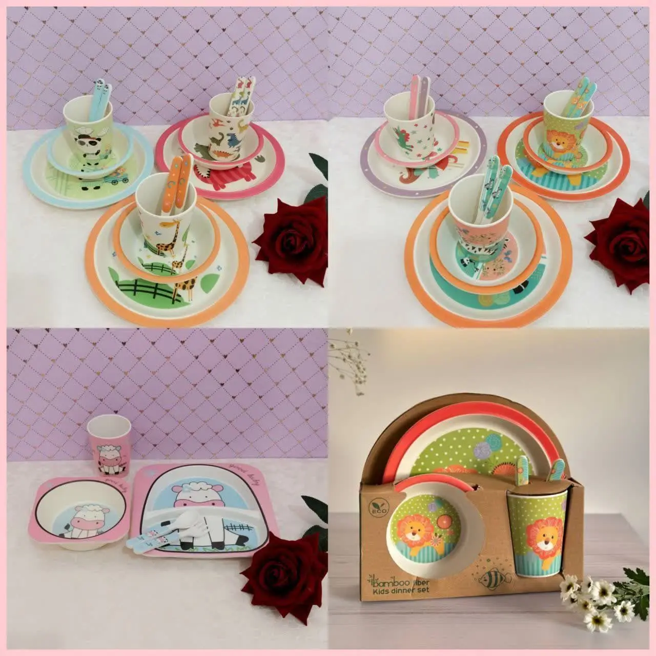 ست غذاخوری کودک جنس بامبو کاملا گیاهی🌱🌱
