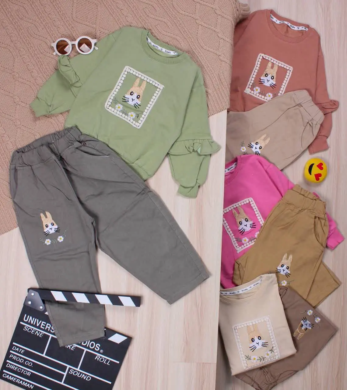 👫بلوز و شلوار کتان گلدوزی خرگوش 👫
