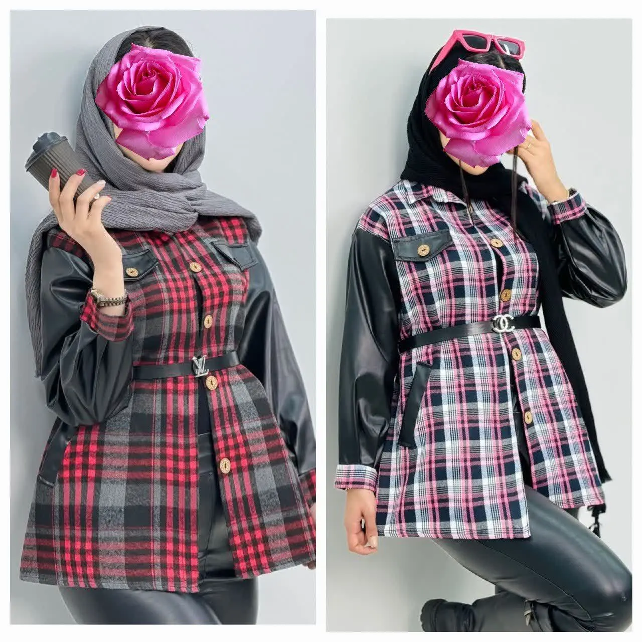 🛍نام: پاییزه آستین چرم مهین+کمربند
