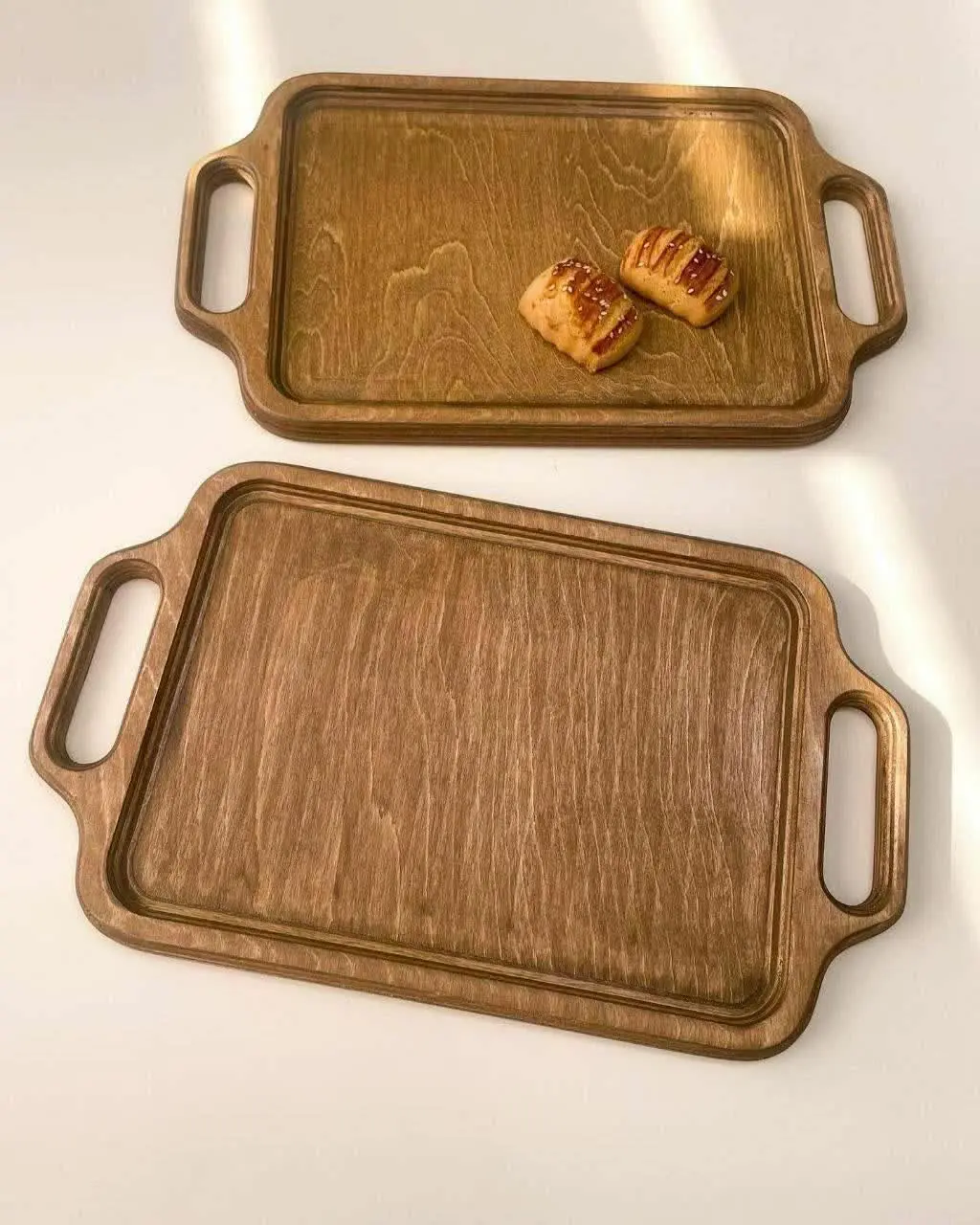 ✅سینی چوبی دسته دارتخت
