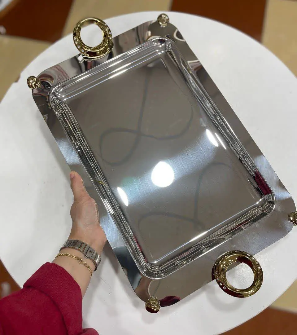 سینی پذیرایی حلقه نگین (رز لند) 💥
