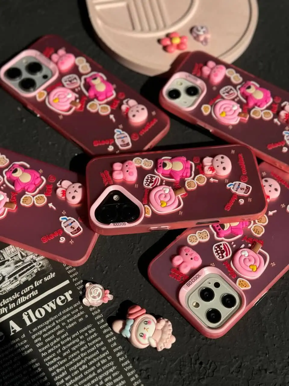 📱مدل قاب: قاب سوکول عروسکی خرسی صورتی مخصوص انواع #سامسونگ #شیائومی و #آیفون 
