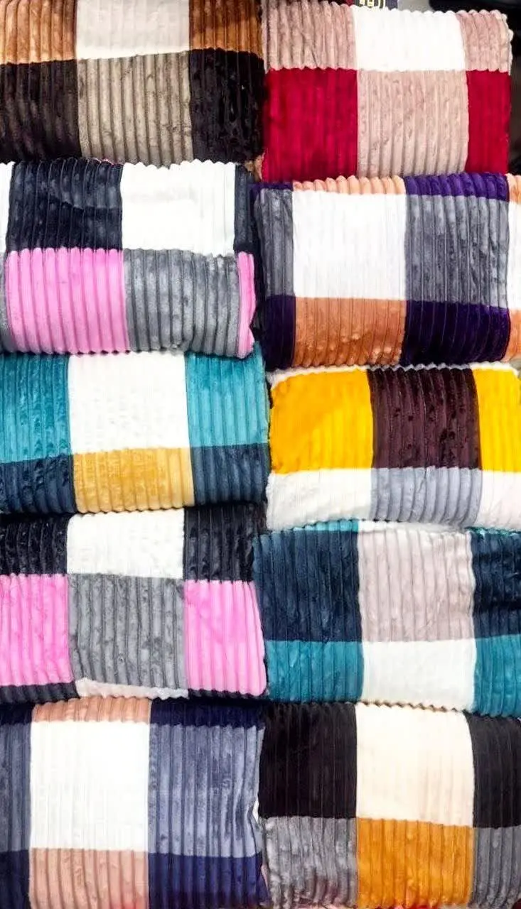 طرح چارخونه پتو پلیسه 👆👆✅