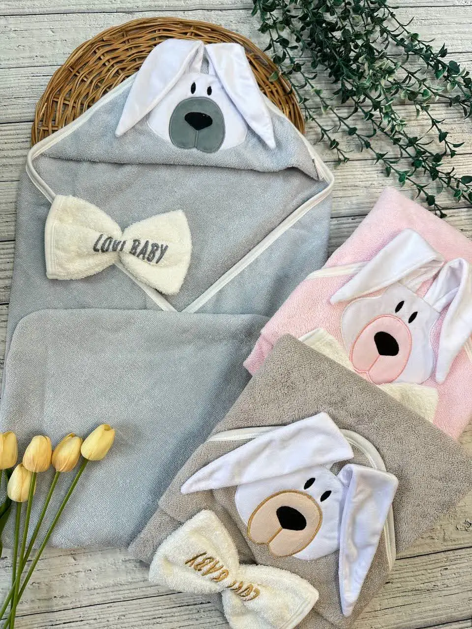 حوله دو تکه طرح هاپو نوزادی و کودک کد ۳۳۵۰۰۷ 
