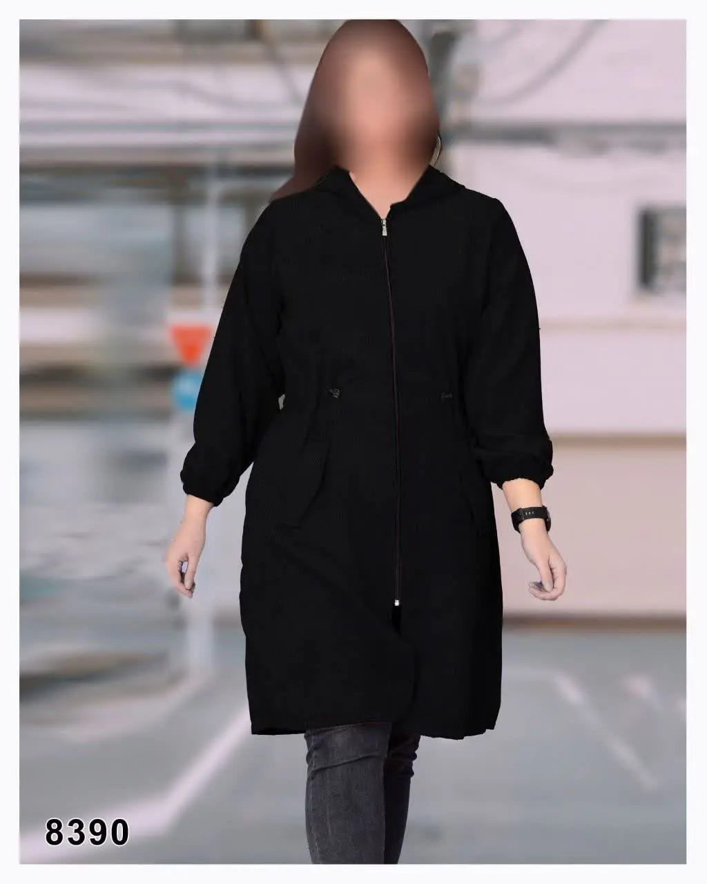 سوشرت لانگ کلاه دار کمر کشدار
