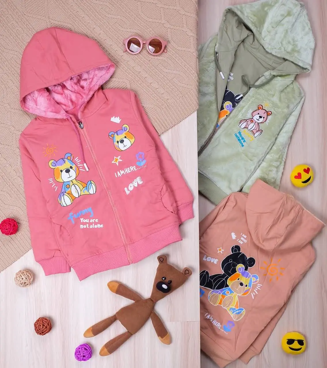 👫سویشرت کتان/پولیشی خرس نشسته 👫
