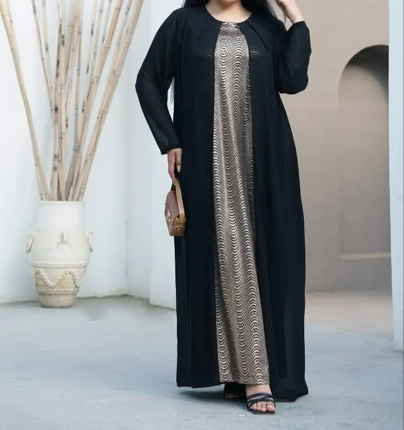 پیراهن بلند حریر جلو پولک ک...