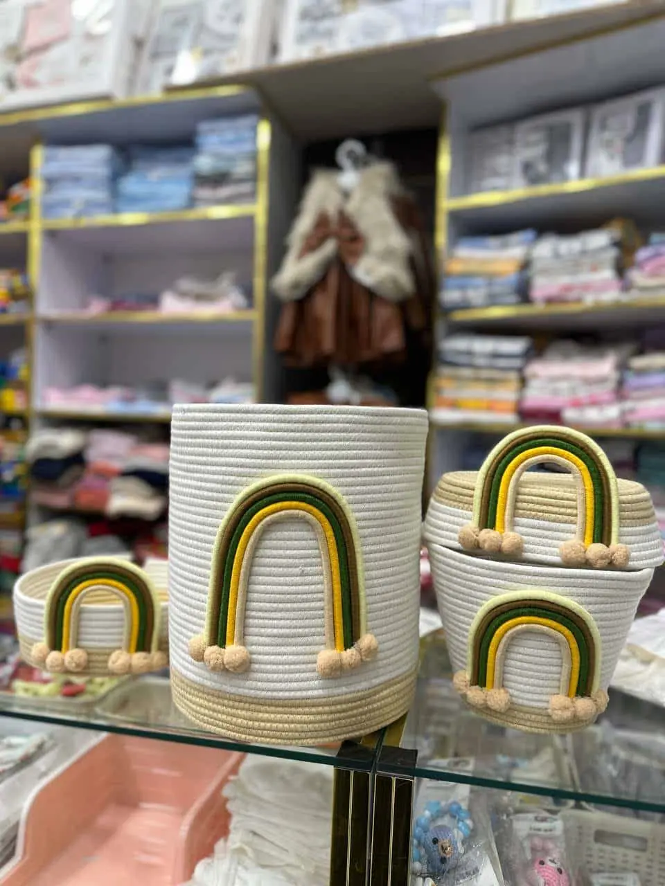 ست اکسسوری لاکچری بیبی طرح رنگین کمان نوزادی و کودک کد ۶۱۰۰۰۳ 
