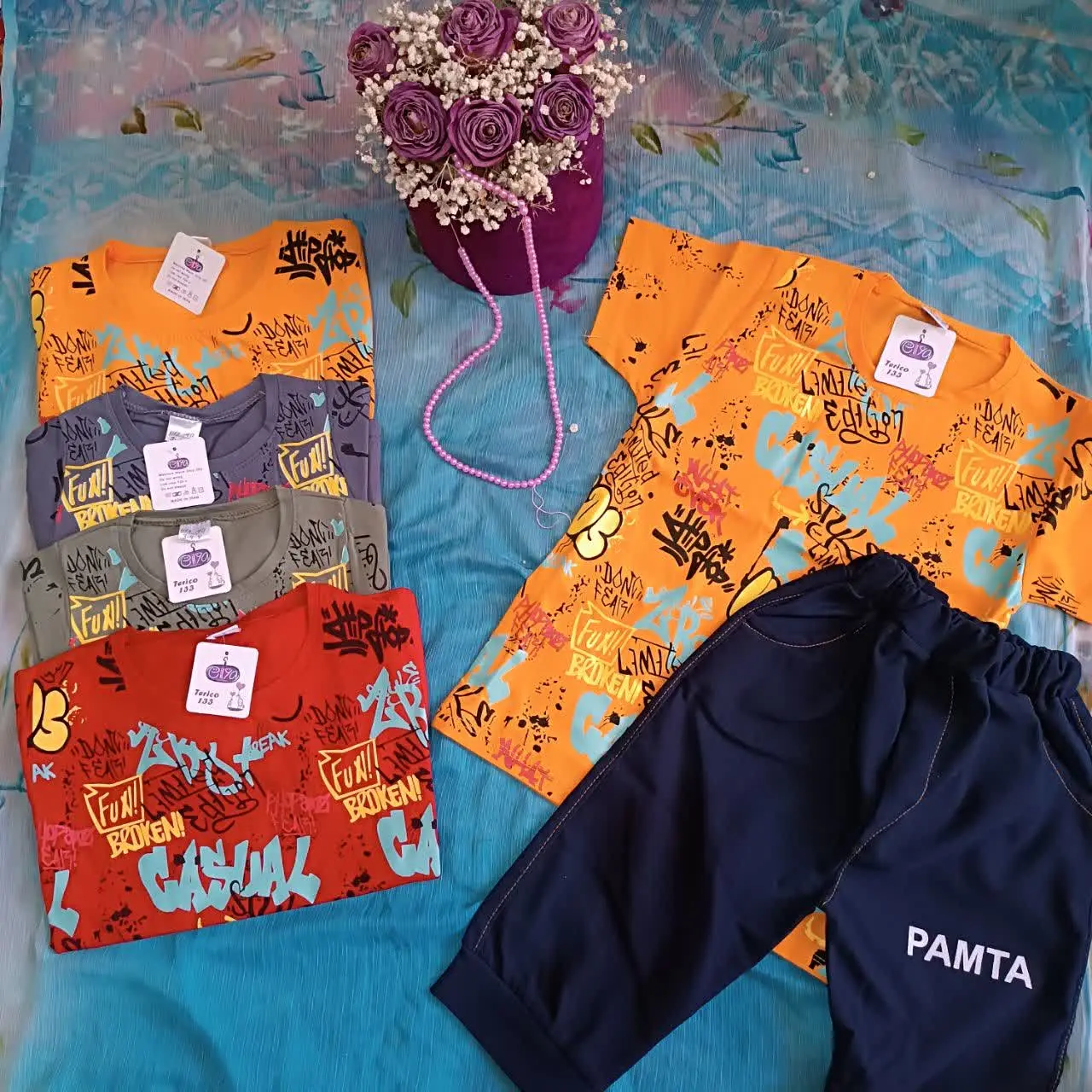 تیشرت شلوارک پسرانه پنبه اعلاء
