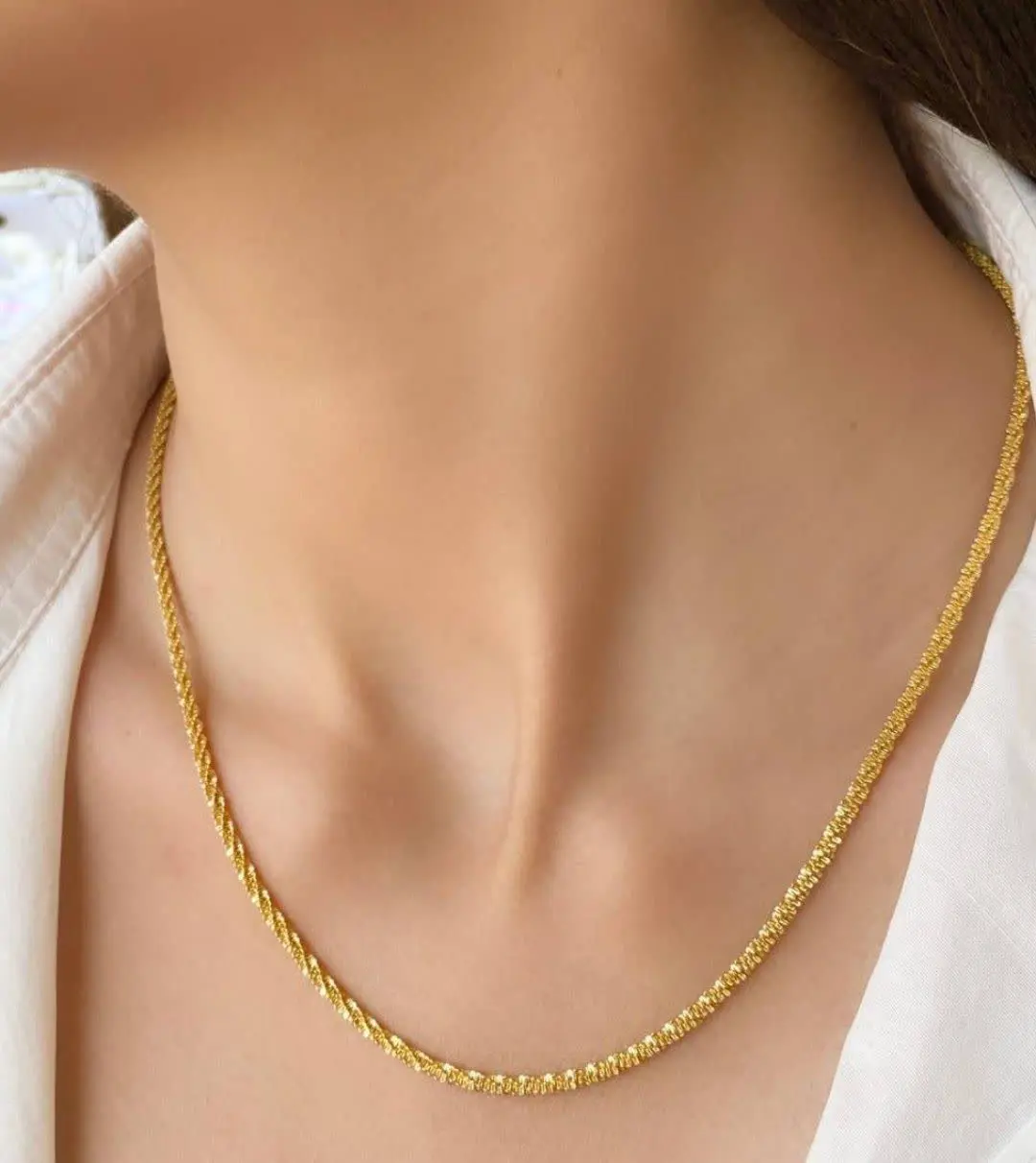 💍گردنبند خاویاری طلایی 🤗