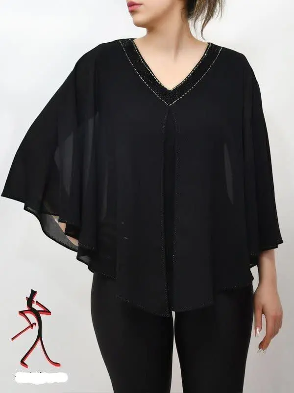 🌼جنس شومیز حریر جت بلک به ه...