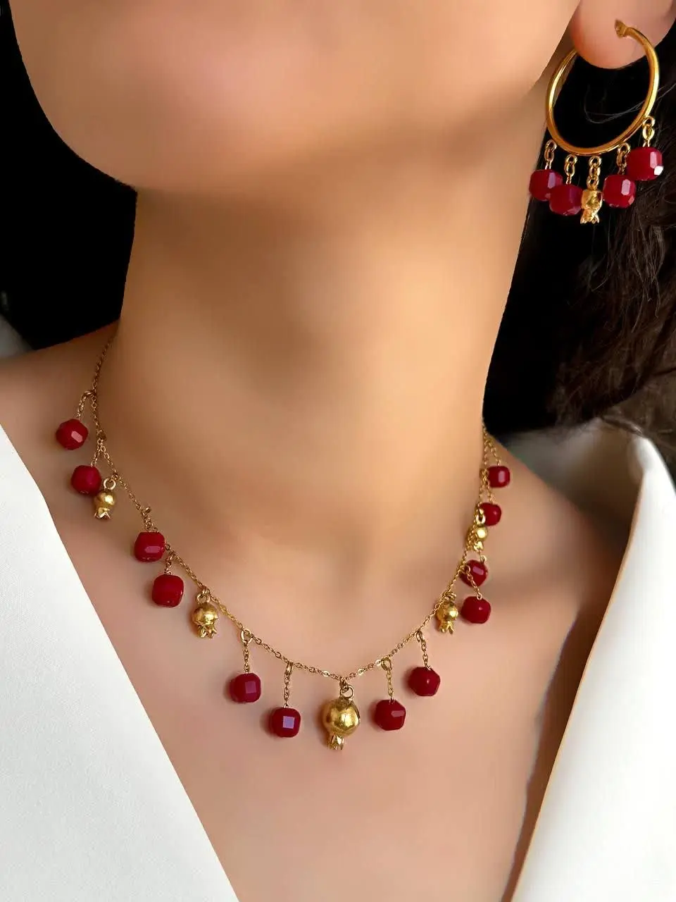 نیمست ریزشی با سنگ عقیق و آ...