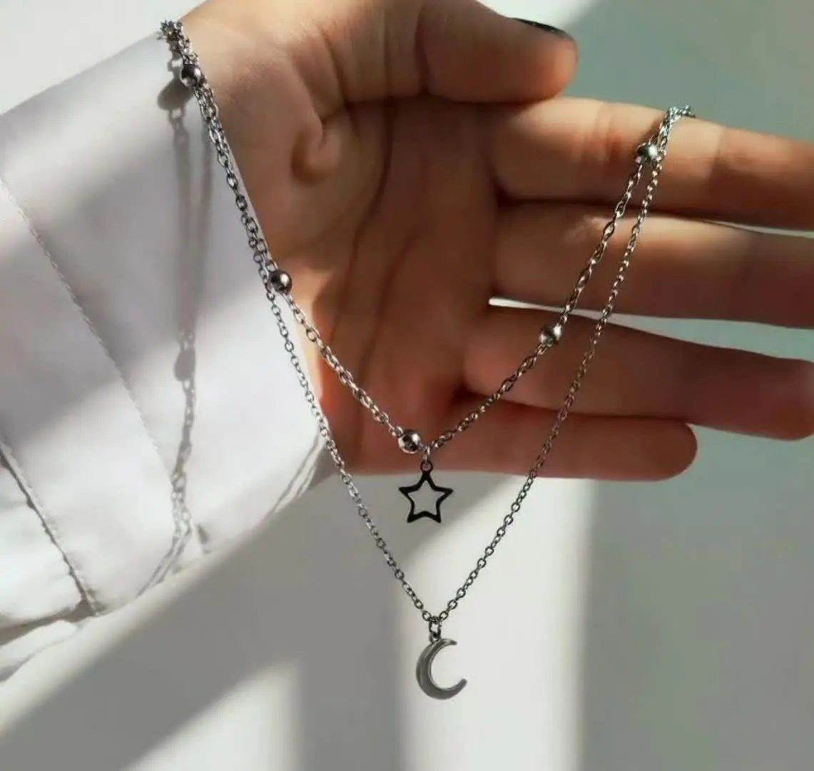 گردنبند دو ردیفه‌ی تمام استیل 🤗
