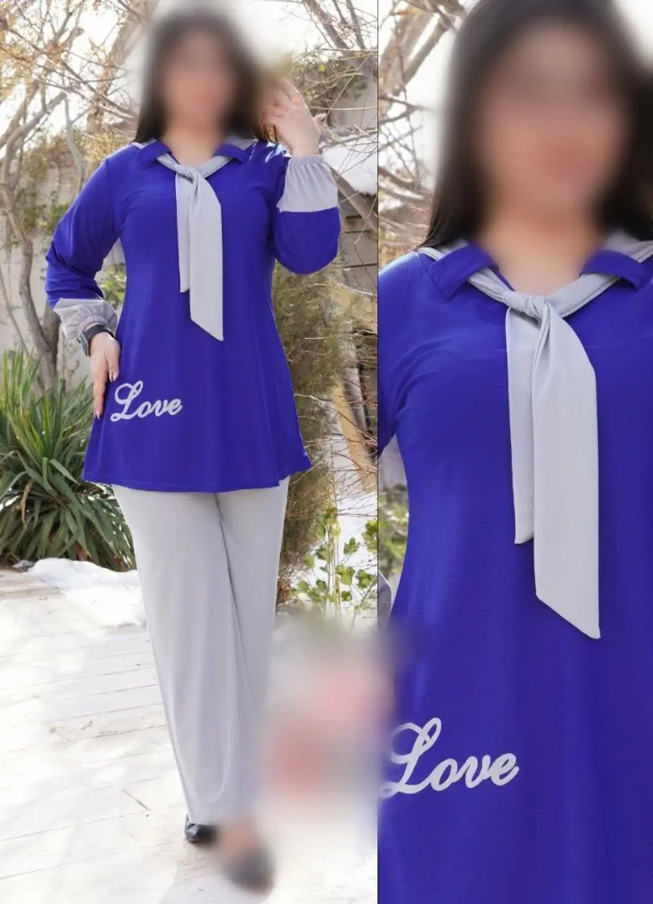 🖋نام: ست #تونیک_شلوار کراواتی love 
